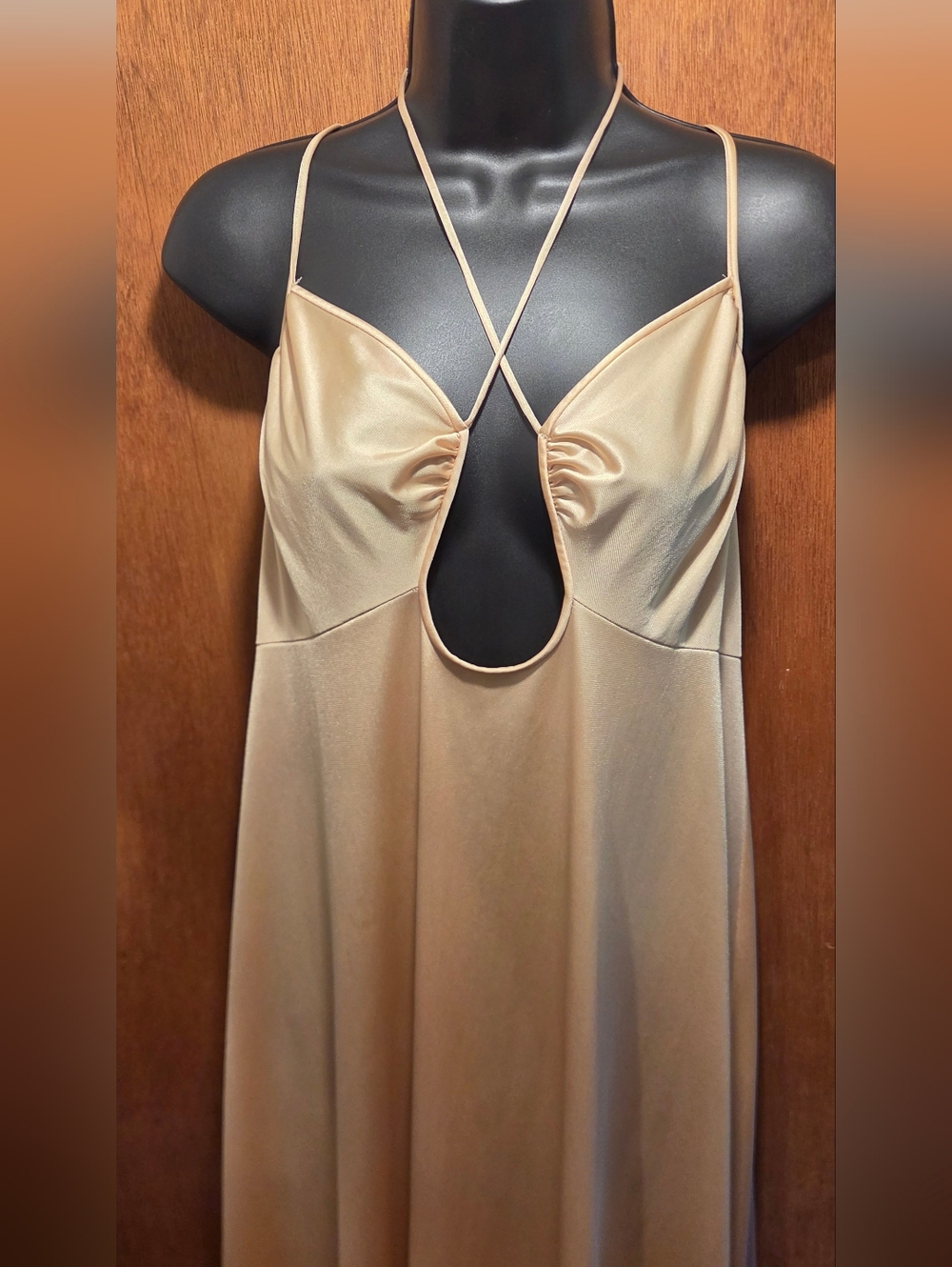 Vintage 70's JC Penny Elegant Cream Slip Chemise Dress SzM - Picture 5 of 12